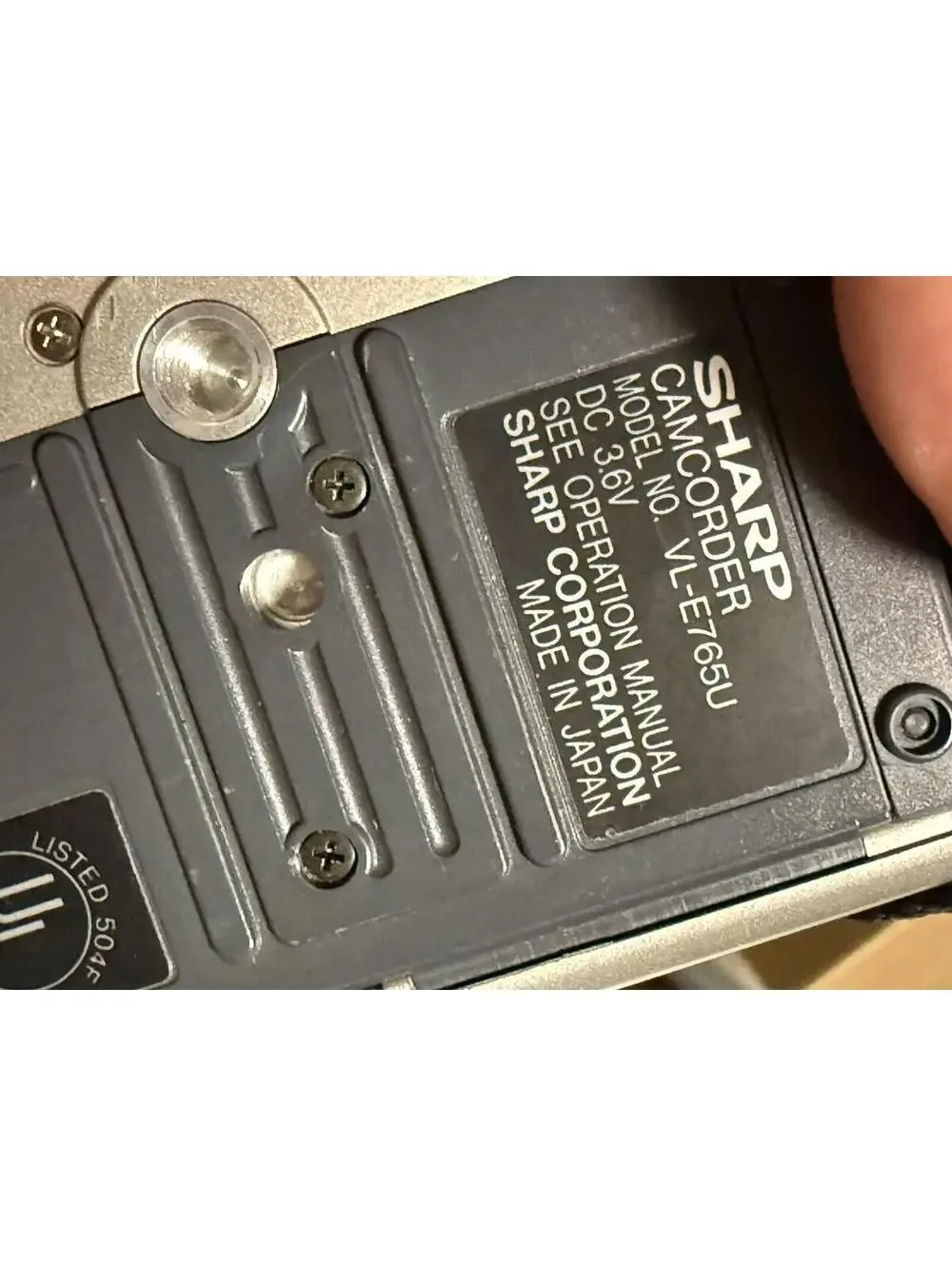 Sharp Model VL-E765U Silver Black View Camcorder No Charger ( Untested )